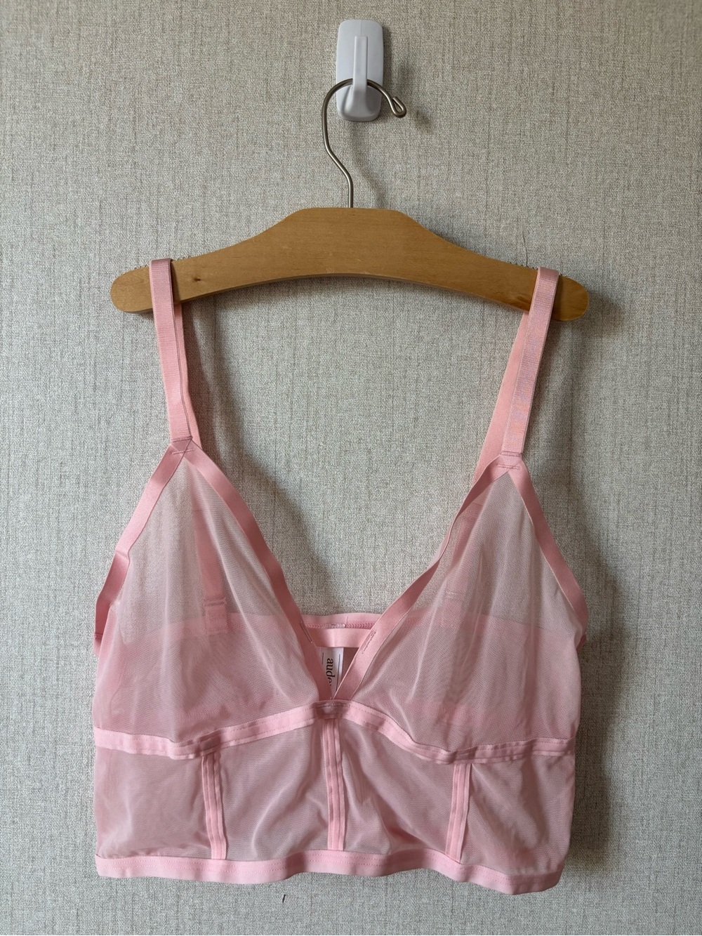 Auden Sheer Light Pink Longline Bralette